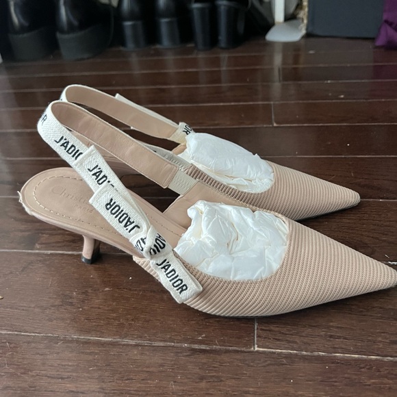 Jadior Slingback Pumps in Nude Fabric - Picture 13 of 16
